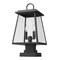 Z-Lite Broughton Outdoor Pier Mounted Fixture, 2-Light, 10.25 In.W x 21 In.H, Black/Clear Beveled 521PHMS-SQPM-BK - alternate 3
